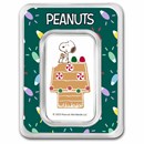 Peanuts® Snoopy Gingerbread House 1 oz Colorized Silver Bar