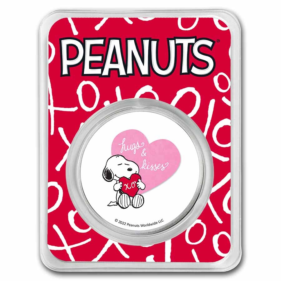 Peanuts® Snoopy Hearts Valentine's Day 1 oz Colorized Silver
