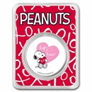 Peanuts® Snoopy Hearts Valentine's Day 1 oz Colorized Silver
