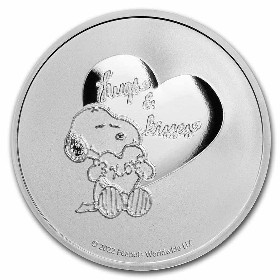 Peanuts® Snoopy Hearts Valentine's Day 1 oz Silver Round