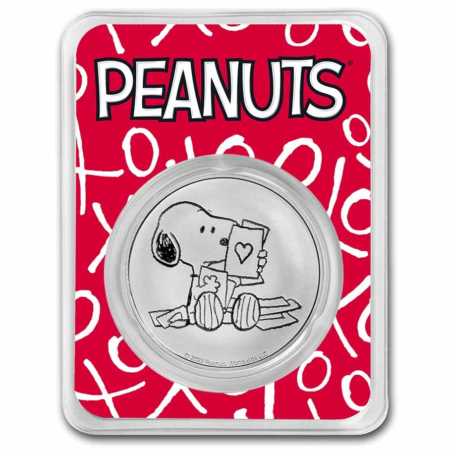 Peanuts® Snoopy Valentine's Day Cards 1 oz Silver in TEP
