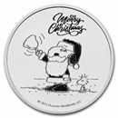 Peanuts® Snoopy & Woodstock Christmas 1 oz Silver Round