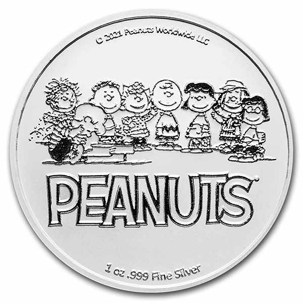 スヌーピー　メダル　PEANUTS ４５周年記念 Peanuts® Snoopy & Woodstock Jack-o-Lantern 1 oz Colorized Silver