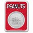 Peanuts® Snoopy & Woodstock Sledding 1 oz Colorized Silver