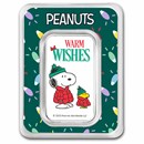 Peanuts® Snoopy & Woodstock Warm Wishes 1 oz Colorized Silver Bar