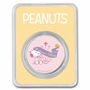 Peanuts® Snoopy Woodstock Welcome Baby Girl 1 oz Colorized Silver