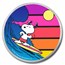 Peanuts® Sunset Surfing Snoopy 1 oz Colorized Silver