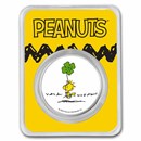 Peanuts® Woodstock Shamrock Clover 1 oz Colorized Silver Round