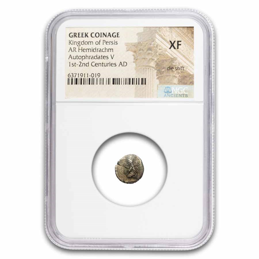 Persis AR Hemidrachm Autophradates V (1st-2nd Century AD) XF NGC