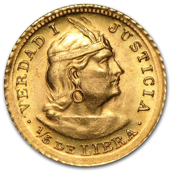 Peru Gold 1/5 Libra AU/BU (Random) Peru Gold 1/5 Libra AU/BU (Random)