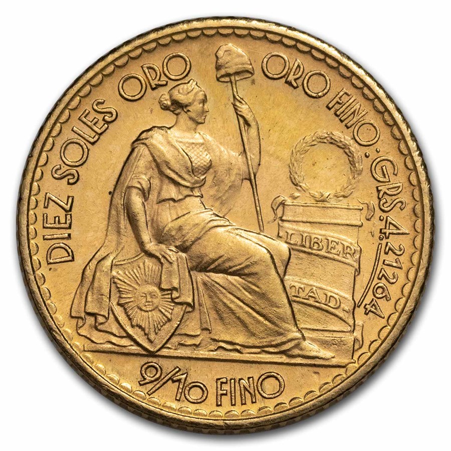 Peru Gold 10 Soles AU/BU (Random)