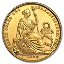 Peru Gold 20 Soles Seated Liberty AU or Better (Random)