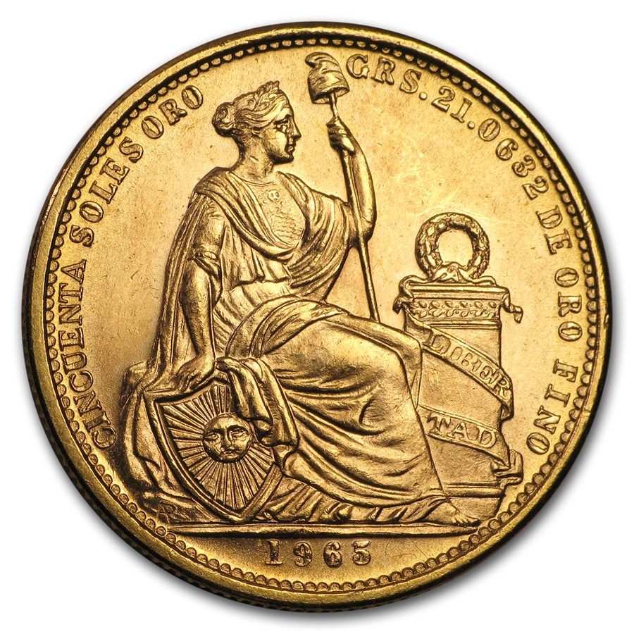 Peru Gold 50 Soles AU/BU (Random)