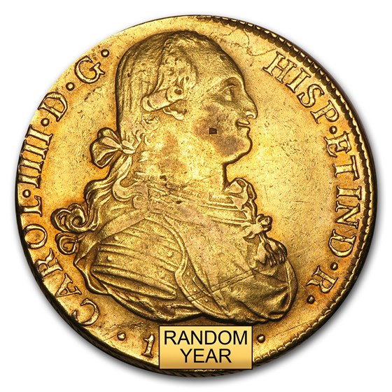 Peru Gold 8 Escudos Charles IV XF