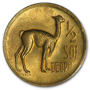 Peru Silver 1/2 Sol Avg Circ (Random Dates) Peru Silver 1/2 Sol Avg Circ (Random Dates)