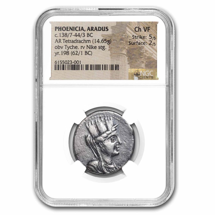 Phoenicia, Aradus AR Tetradrachm (138-43 BC) Ch VF NGC