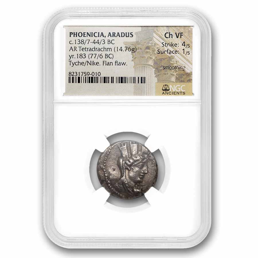 Phoenicia, Aradus AR Tetradrachm (138/7-44/3 BC) Ch VF NGC 4/1