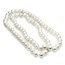 Polished White Shell Bead Hand Knotted Pearl Necklace 36 in.