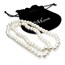 Polished White Shell Bead Hand Knotted Pearl Necklace 36 in.