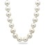 Polished White Shell Bead Hand Knotted Pearl Necklace 36 in.