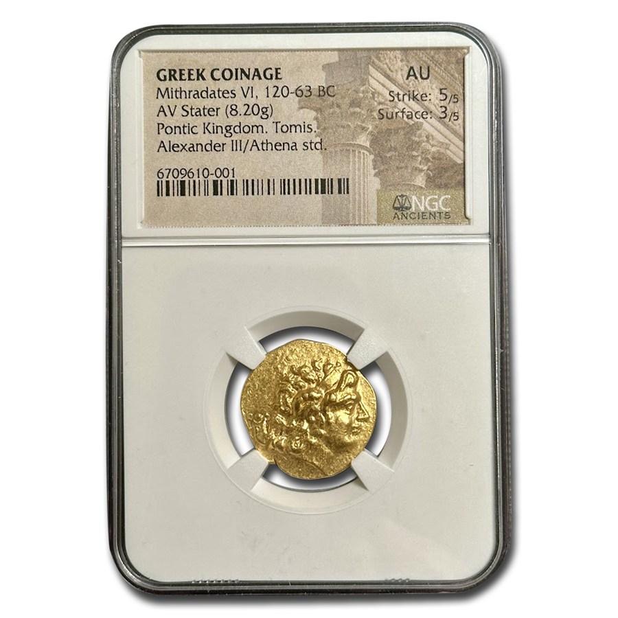 Pontic Kingdom Gold Stater Mithradates VI (120-63 BC) AU NGC