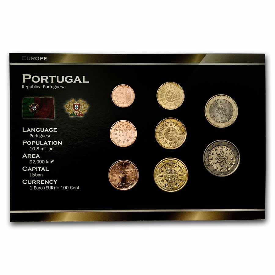 Portugal 1 Cent-2 Euro 8-Coin Euro Set BU