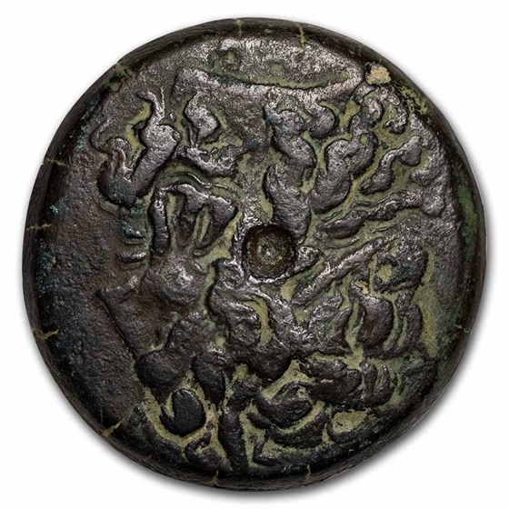 Ptolemaic Kingdom AE Diobol Ptolemy IV 221-208 BC Ch XF Ptolemaic Kingdom AE Diobol Ptolemy IV 221-208 BC Ch XF