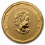 Random Year 1 oz Gold Maple Leaf .99999 BU (w/ Damaged Assay)