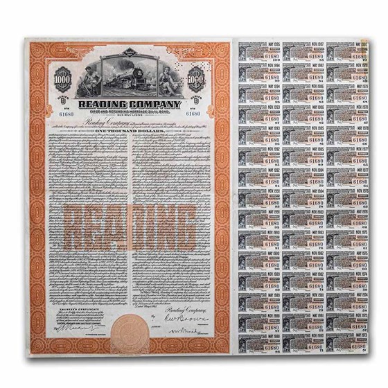 Reading Railroad Bond Certificate Reading Railroad Bond Certificate