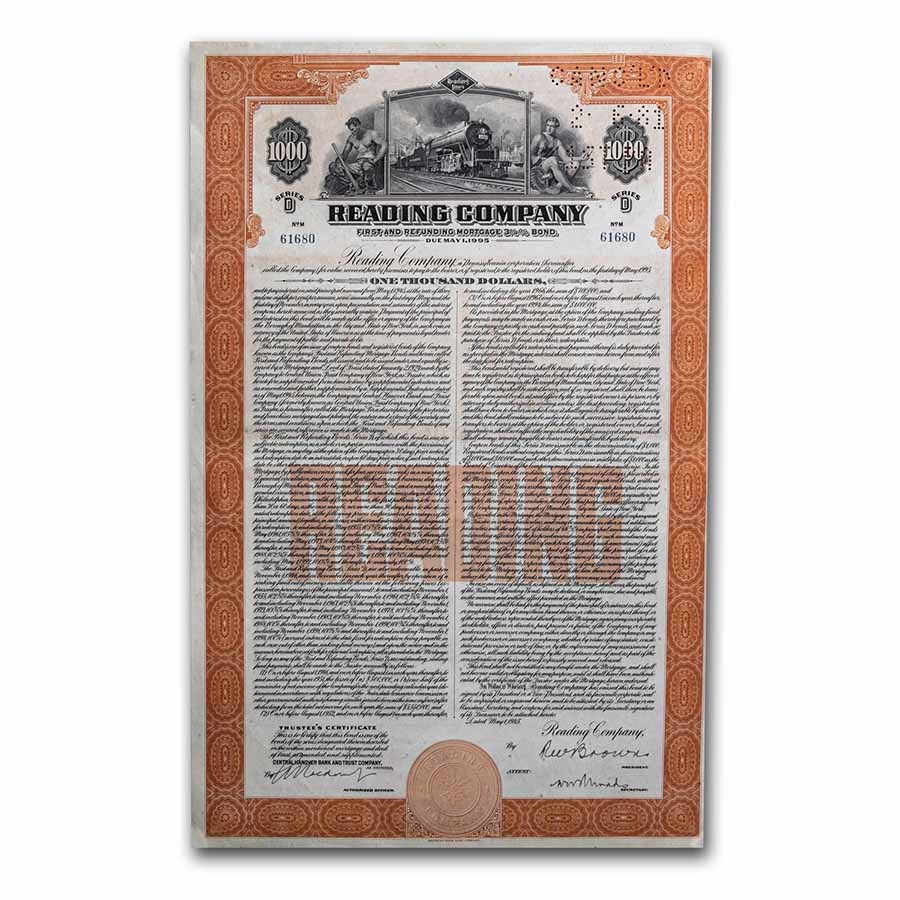 Reading Railroad Bond Certificate