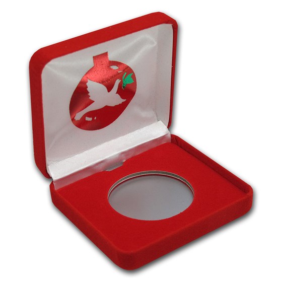 Red Velour Gift Box for Silver Rounds - Dove Red Velour Gift Box for Silver Rounds - Dove