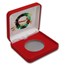 Red Velour Gift Box for Silver Rounds - Reindeer Wreath