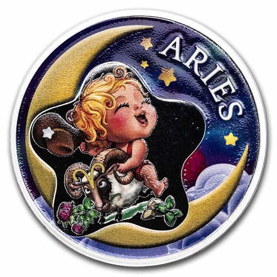Republic of Ghana 1/2 oz Silver Baby Zodiac: Aries Republic of Ghana 1/2 oz Silver Baby Zodiac: Aries