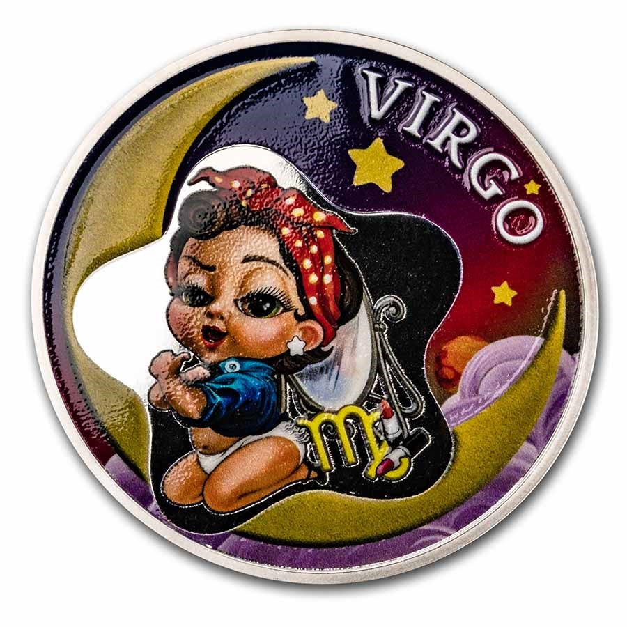 Republic of Ghana 1/2 oz Silver Baby Zodiac: Virgo