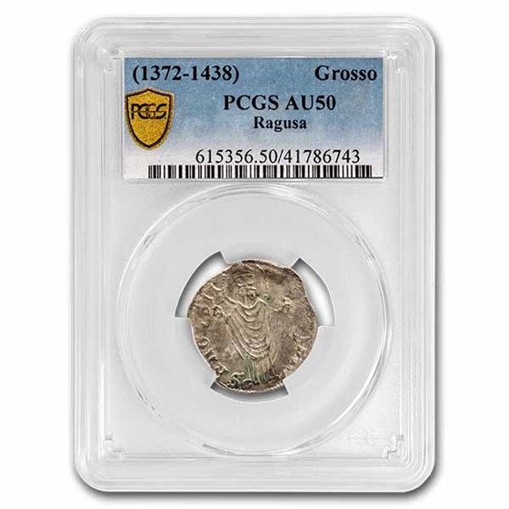 Republic of Ragusa Silver Grosso (1372-1438 AD) AU-50 PCGS Republic of Ragusa Silver Grosso (1372-1438 AD) AU-50 PCGS