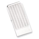 Rhodium Plated Etched Lines Hinged Money Clip
