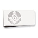 Rhodium Plated Masonic Emblem Money Clip