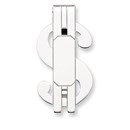 Rhodium-plated Polished Dollar Sign Money Clip