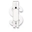 Rhodium-plated Polished Dollar Sign Money Clip