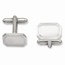 Rhodium-plated Polished Rectangle Cuff Links