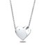 Rhodium Plated Sterling Silver 18" Diamond Heart Pendant Necklace