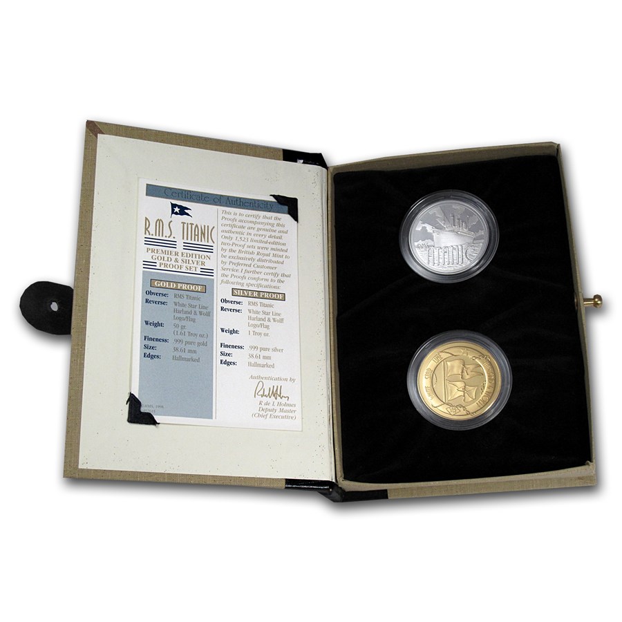 RMS Titanic Gold & Silver Medallion Proof Set (w/Box & COA)