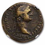 Roman AE Dupondius Emperor Domitian (81-96 AD) Ch F NGC