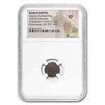 Roman AE4 Bi Nummus Constantine I (307-337 AD) XF NGC