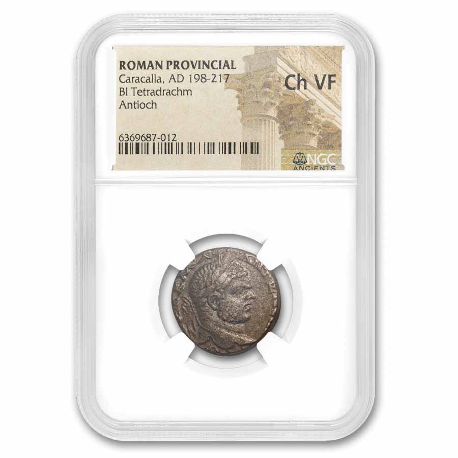 Roman Antioch BI Tetradrachm Caracalla 198-217 Ch VF NGC