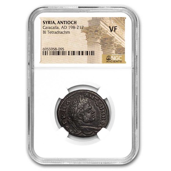 Roman Antioch BI Tetradrachm Caracalla 198-217 VF NGC Random Coin Roman Antioch BI Tetradrachm Caracalla 198-217 VF NGC Random Coin