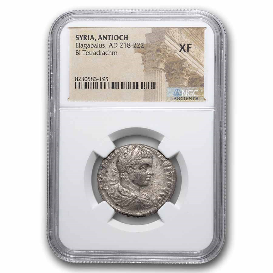 Roman Antioch BI Tetradrachm Elagabalus (218-222 AD) XF NGC