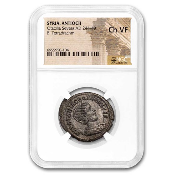 Roman Antioch BI Tetradrachm O S 244-249 AD Ch VF NGC Random Coin Roman Antioch BI Tetradrachm O S 244-249 AD Ch VF NGC Random Coin