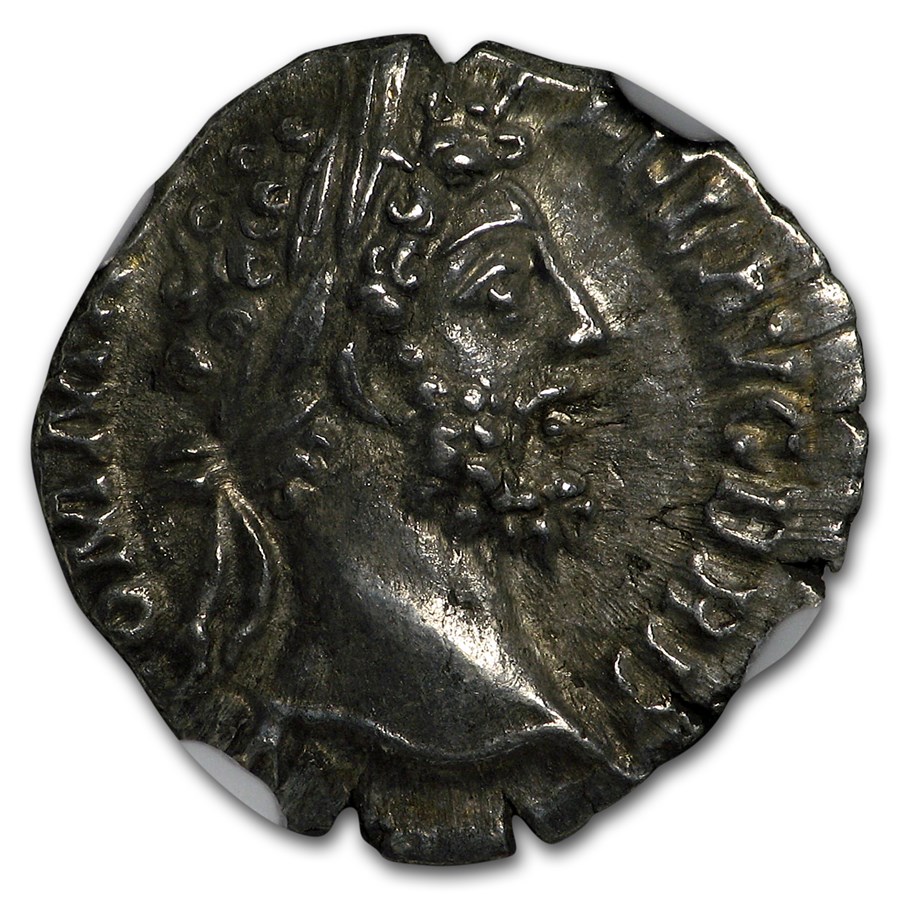 Roman AR Ag Denarius Emperor Commodus (177-192 AD) AU NGC