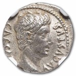 Roman AR Denarius Augustus (27 BC-14 AD) AU NGC (RIC I 86a)